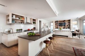 Open floor plans consistent styling concept spaces