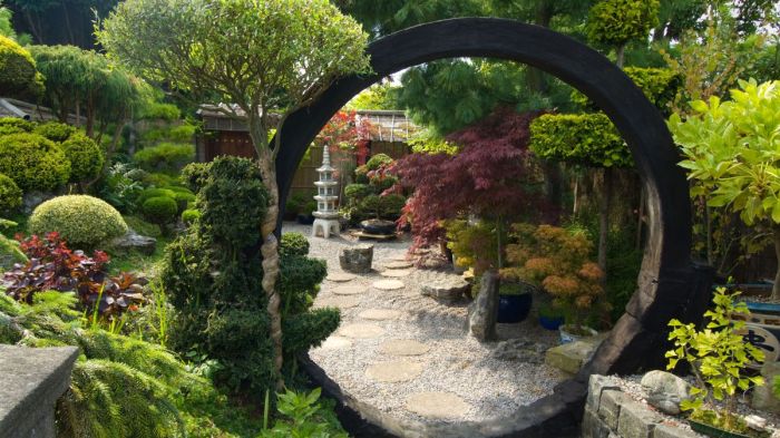 Garden landscaping tranquil space create zen shrubs